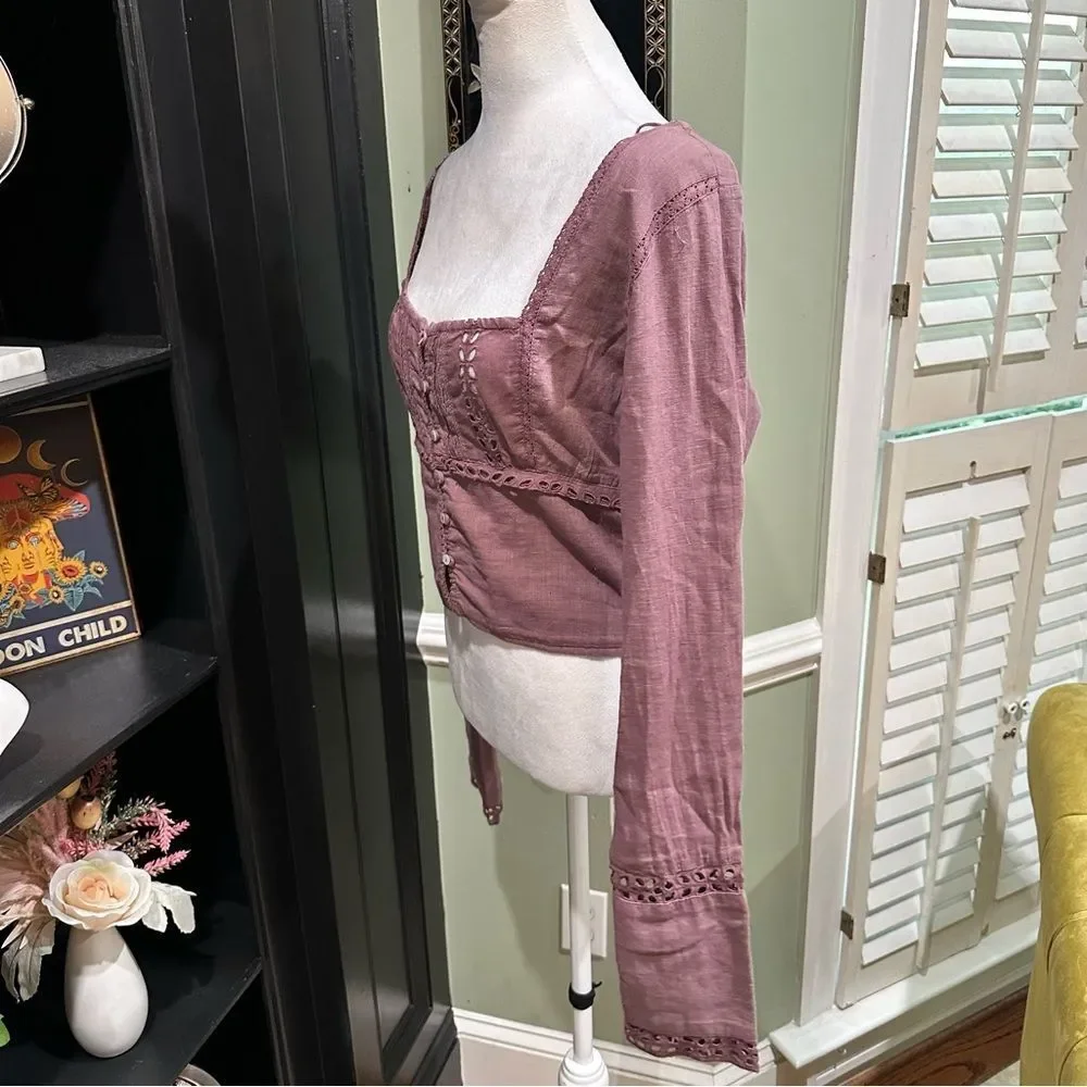 Free People Joi Blouse in Roan Rouge Size Medium